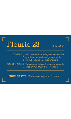 Domaine Jonathan Pey Fleurie Fonfotin Cru 2023 Front Label thumb
